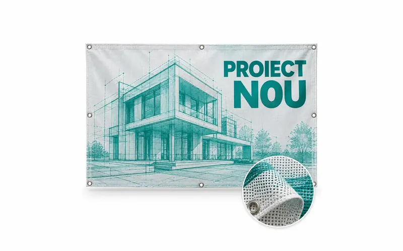 Mesh publicitar perforat pentru șantier
